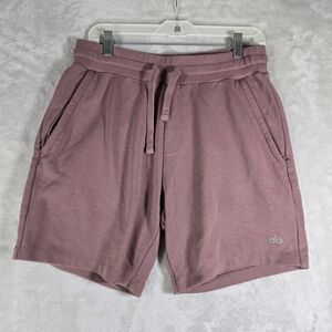 ALO Chill Shorts French Terry Zip Pockets Mens Size Medium M Purple 7”